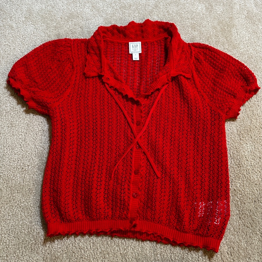 GAP x DOEN Red Lace Knit Top RARE!